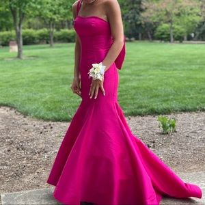 Fuchsia pink prom dress
